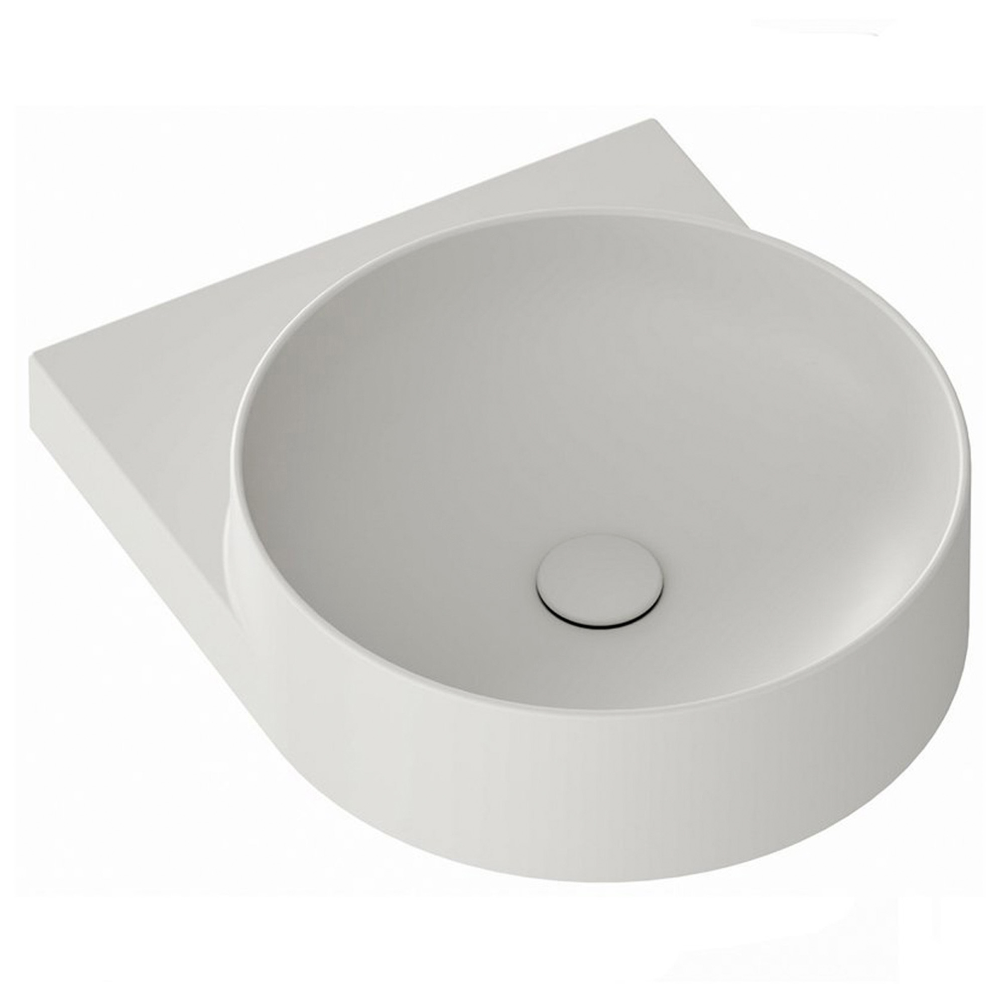 Ravak Tvättställ Ljusgrå Yard 40 cm med Bottenventil och Rostfritt Stål Konsol