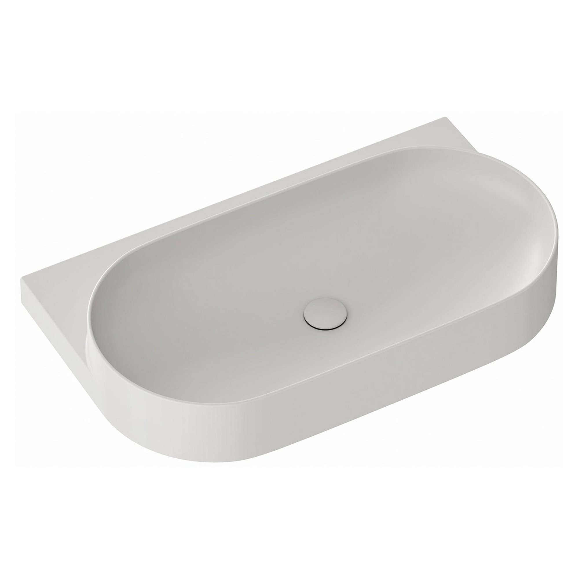 Ravak Tvättställ Ljusgrå Yard 80 cm med Bottenventil och Svart Konsol