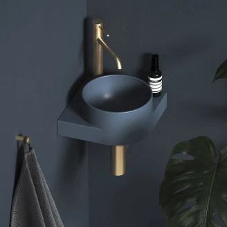 Ravak Tvättställ Blå <strong>Yard</strong>  28 cm med Bottenventil och Rostfritt Stål Konsol