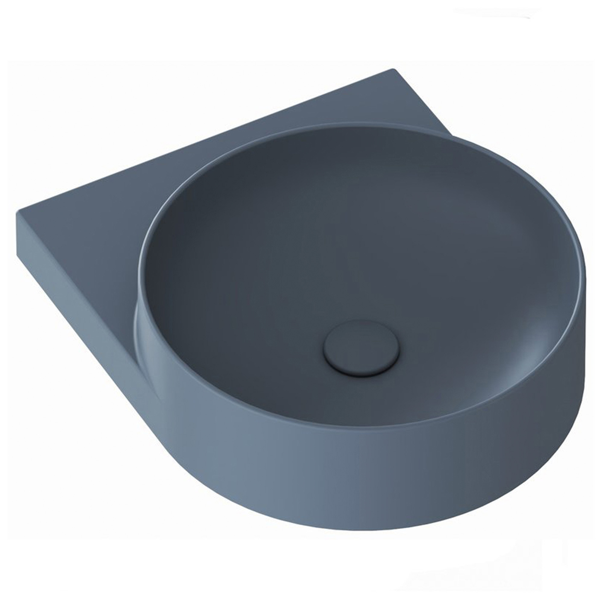 Ravak Tvättställ Blå Yard 40 cm med Bottenventil och Svart Konsol