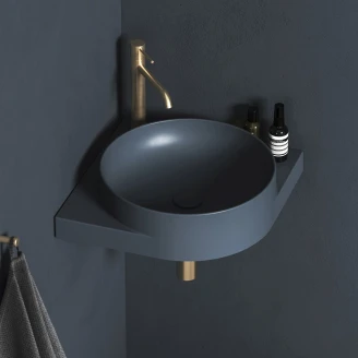 Ravak Tvättställ Blå <strong>Yard</strong>  45 cm med Bottenventil och Svart Konsol