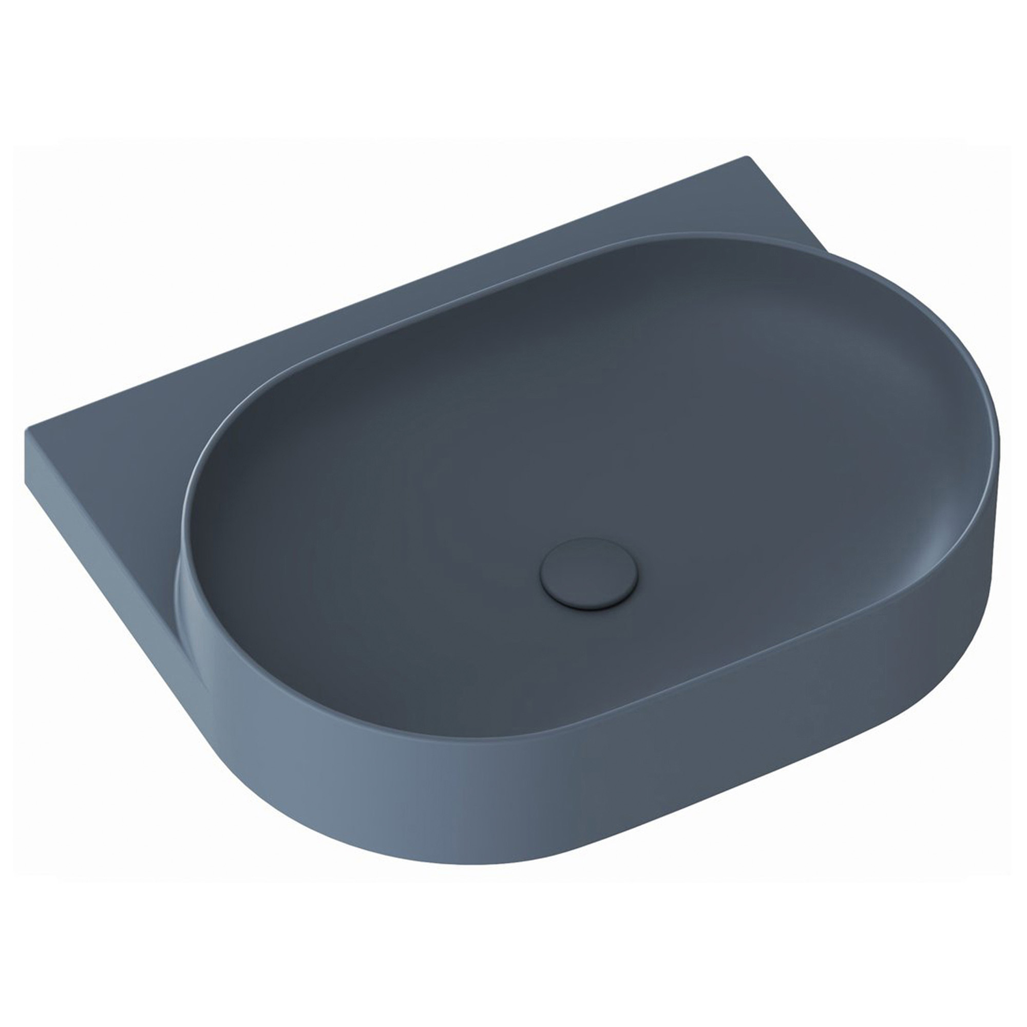 Ravak Tvättställ Blå Yard 60 cm med Bottenventil och Rostfritt Stål Konsol