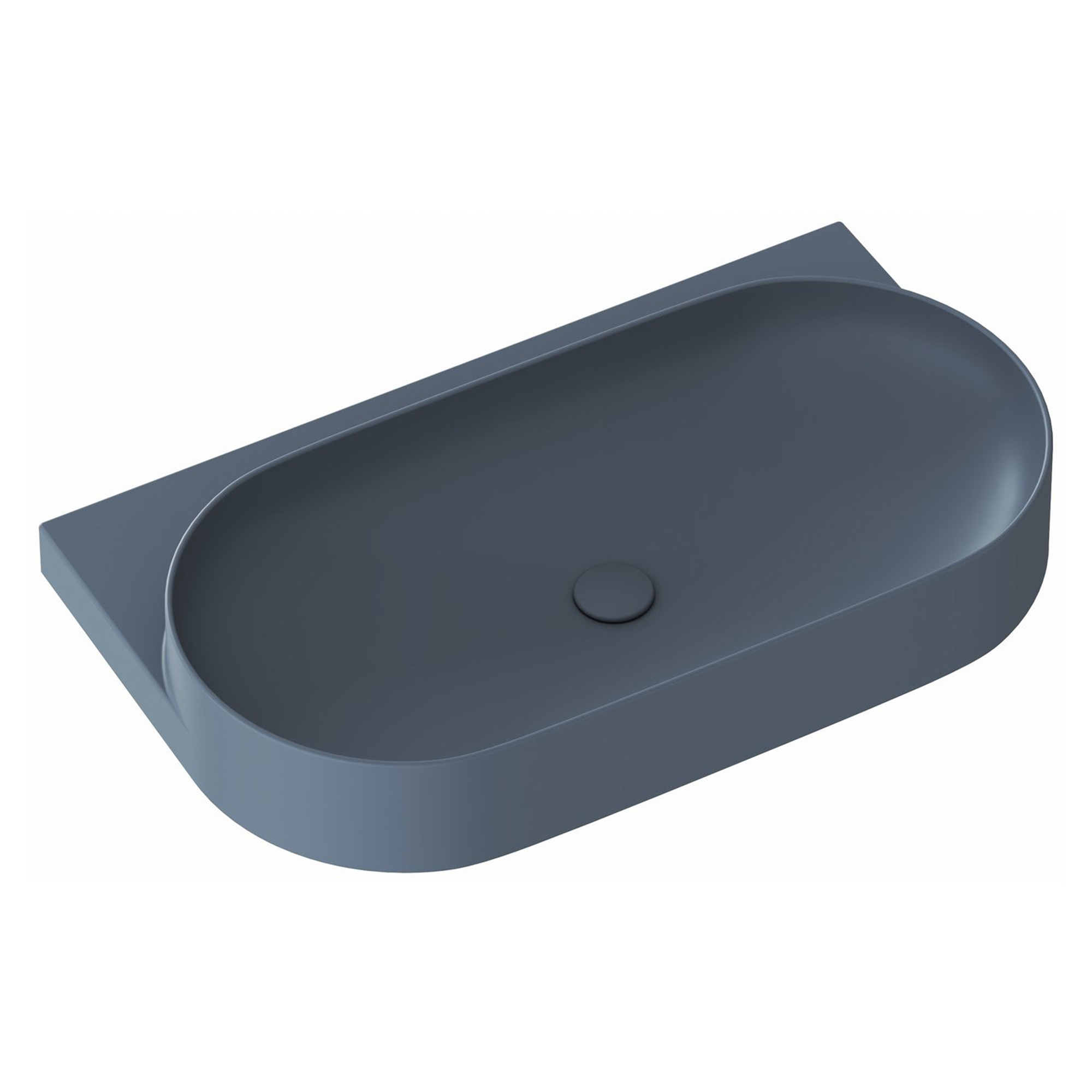 Ravak Tvättställ Blå Yard 80 cm med Bottenventil och Rostfritt Stål Konsol