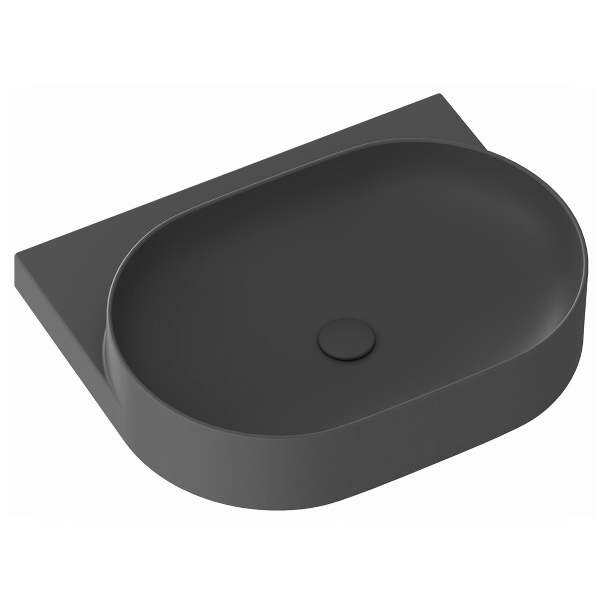 Ravak Tvättställ Antracit Yard 60 cm med Bottenventil och Svart Konsol