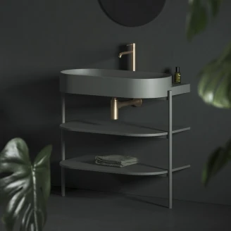 Ravak Tvättställsskåp <strong>Yard</strong>  Grön Matt 80 cm med Handfat & Bottenventil