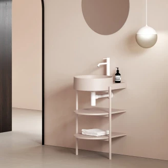 Ravak Tvättställsskåp <strong>Yard</strong>  Alabaster Rosa Matt 40 cm med Handfat & Bottenventil