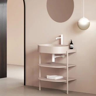 Ravak Tvättställsskåp <strong>Yard</strong>  Alabaster Rosa Matt 60 cm med Handfat & Bottenventil