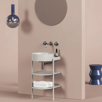 Ravak Tvättställsskåp <strong>Yard</strong>  Ljusgrå Matt 40 cm med Handfat & Bottenventil