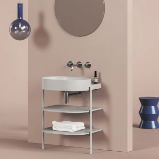 Ravak Tvättställsskåp <strong>Yard</strong>  Ljusgrå Matt 60 cm med Handfat & Bottenventil