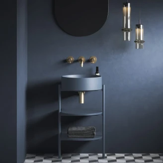 Ravak Tvättställsskåp <strong>Yard</strong>  Blå Matt 40 cm med Handfat & Bottenventil