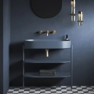 Ravak Tvättställsskåp <strong>Yard</strong>  Blå Matt 80 cm med Handfat & Bottenventil