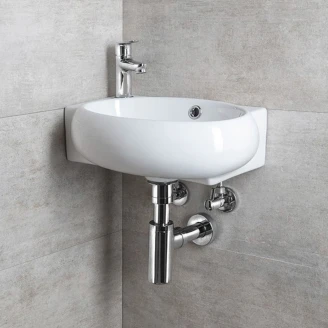 Tvättställ <strong>Florenne</strong>  Vit Blank 43x29 cm Vänster
