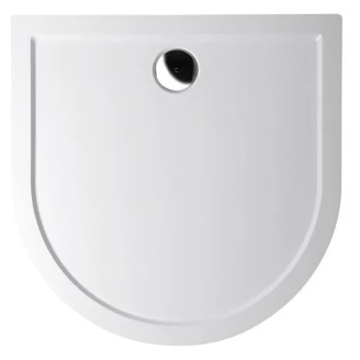 Gjutmarmor Duschkar D-formad <strong>Fjordis</strong>  100x100 cm Vit Blank