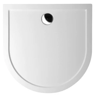 Gjutmarmor Duschkar D-formad <strong>Fjordis</strong>  90x90 cm Vit Blank