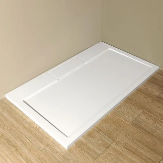 Gjutmarmor Duschkar Isbre 140x80 cm Vit Blank