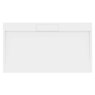 Gjutmarmor Duschkar <strong>Isbre</strong>  140x80 cm Vit Blank
