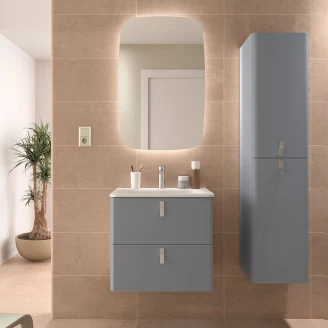 Högskåp <strong>Avrel</strong>  Rökgrå Matt med Handtagen Krom