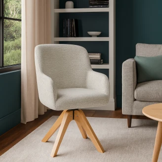 Stol med Armstöd & Träben <strong>Ruen</strong>  Vit