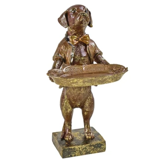 Werner Voss Dekorationsfigur med Hållare <strong>Dog</strong>  Brun, Guld