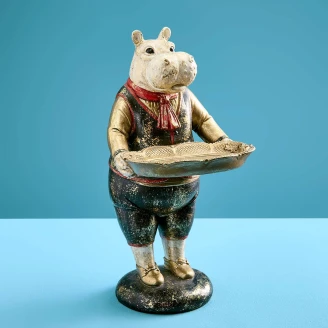 Werner Voss Dekorationsfigur med Hållare <strong>Hippo</strong>  Vit, Guld