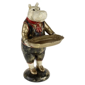 Werner Voss Dekorationsfigur med Hållare <strong>Hippo</strong>  Vit, Guld