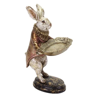 Werner Voss Dekorationsfigur med Hållare <strong>Rabbit</strong>  Vit, Guld