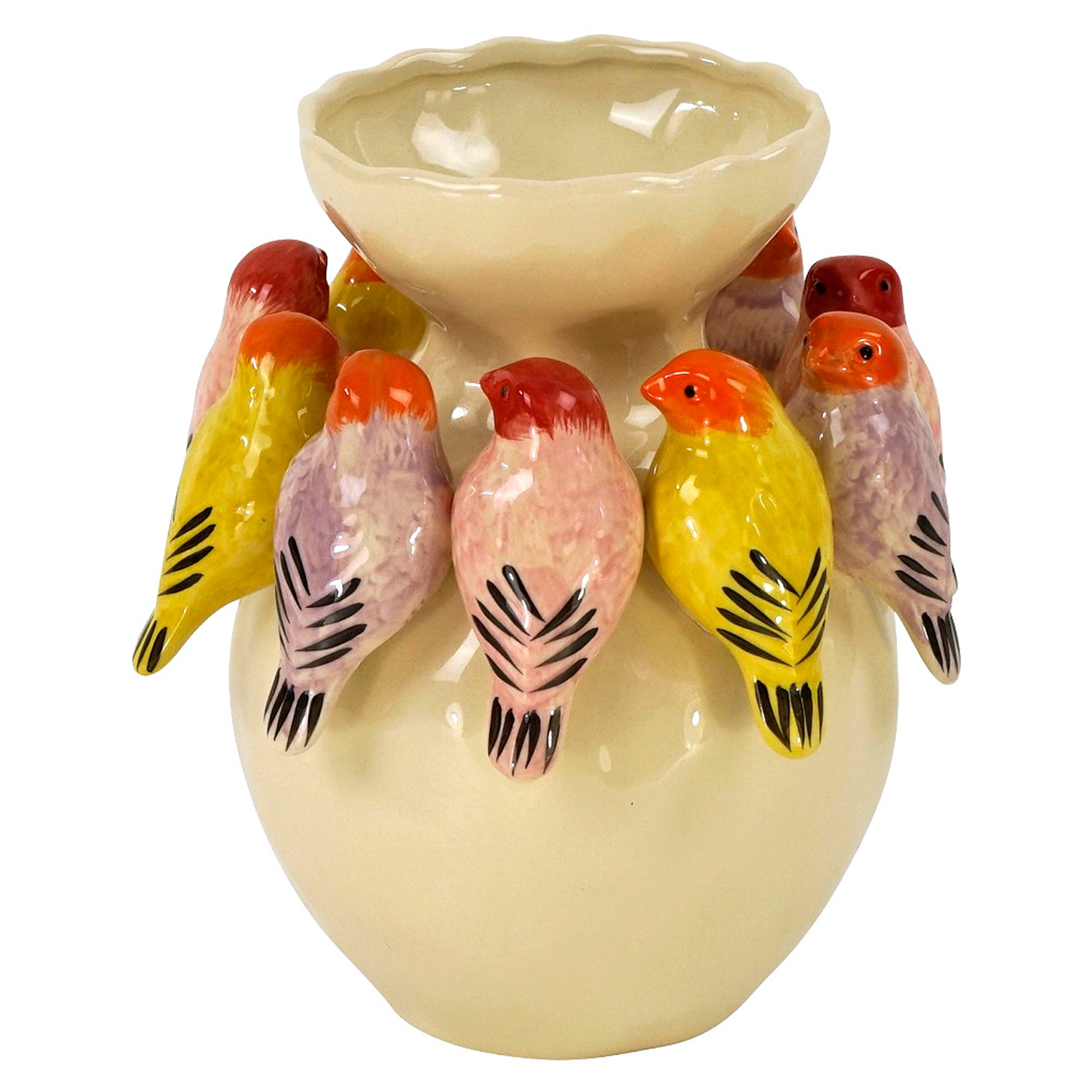 Werner Voss Vas Birds Beige, Flerfärgad