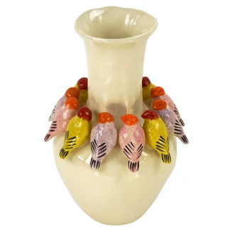 Werner Voss Vas Birds Beige, Flerfärgad