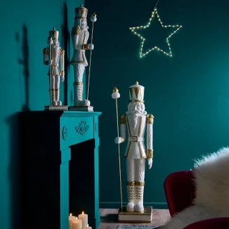 Werner Voss Dekorationsfigur Nötknäppare Vit, Guld 90 cm