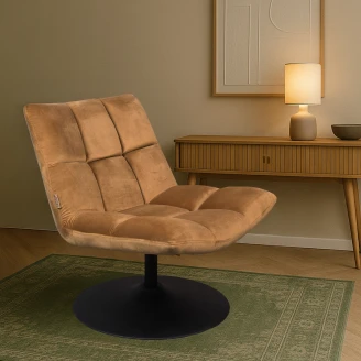 Dutchbone Loungefåtölj Sammet <strong>Bar</strong>  Guld Brun