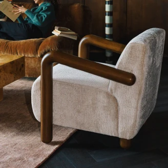 Dutchbone Loungefåtölj <strong>Robinson</strong>  Beige, Trä