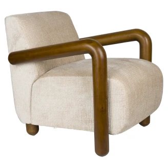 Dutchbone Loungefåtölj <strong>Robinson</strong>  Beige, Trä
