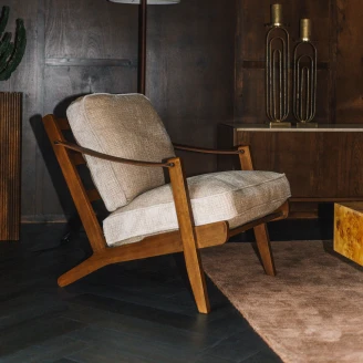 Dutchbone Loungefåtölj <strong>Washington</strong>  Beige, Trä