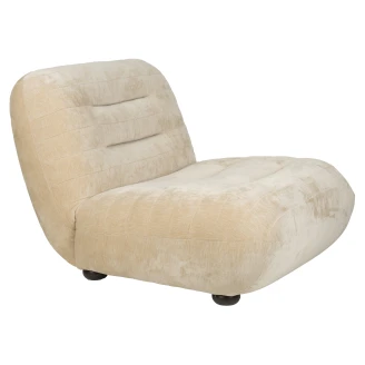 Dutchbone Loungefåtölj <strong>Wyatt</strong>  Beige Sammet