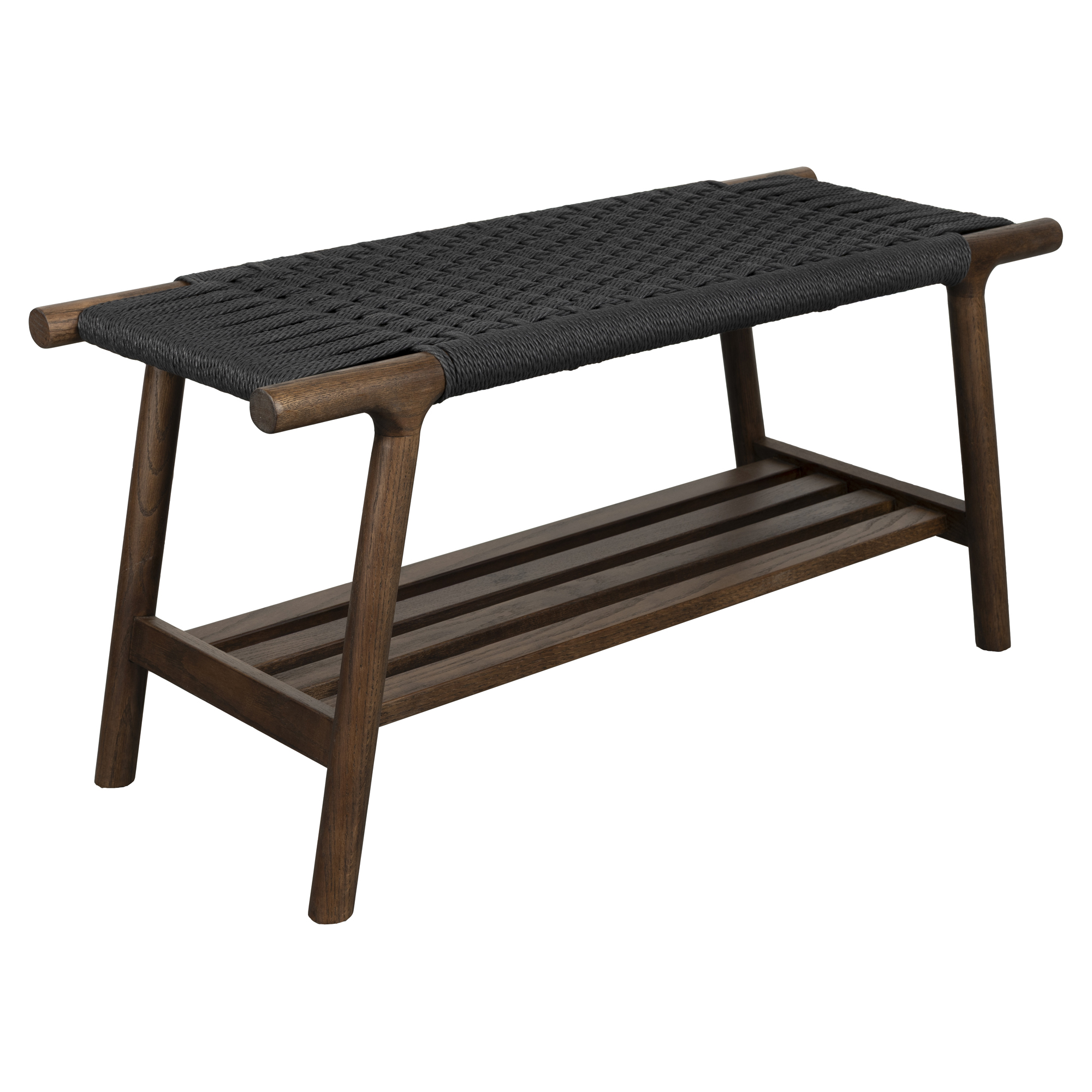 Dutchbone Bänk Kintaro Valnöt, Svart