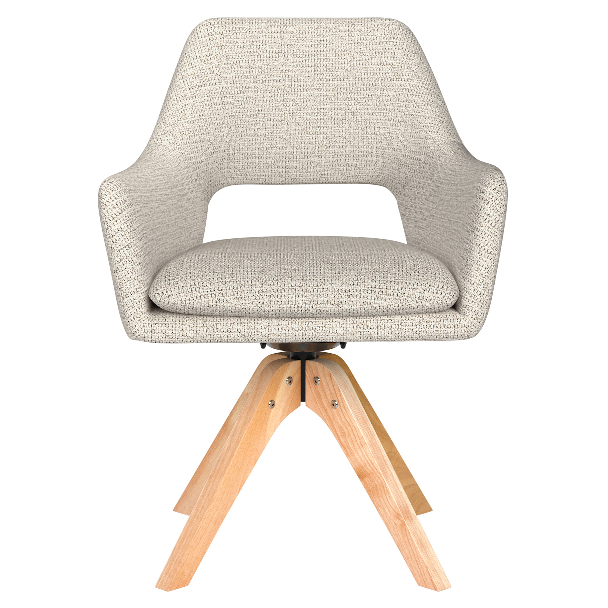 Stol med Armstöd & Träben Tiven Vit