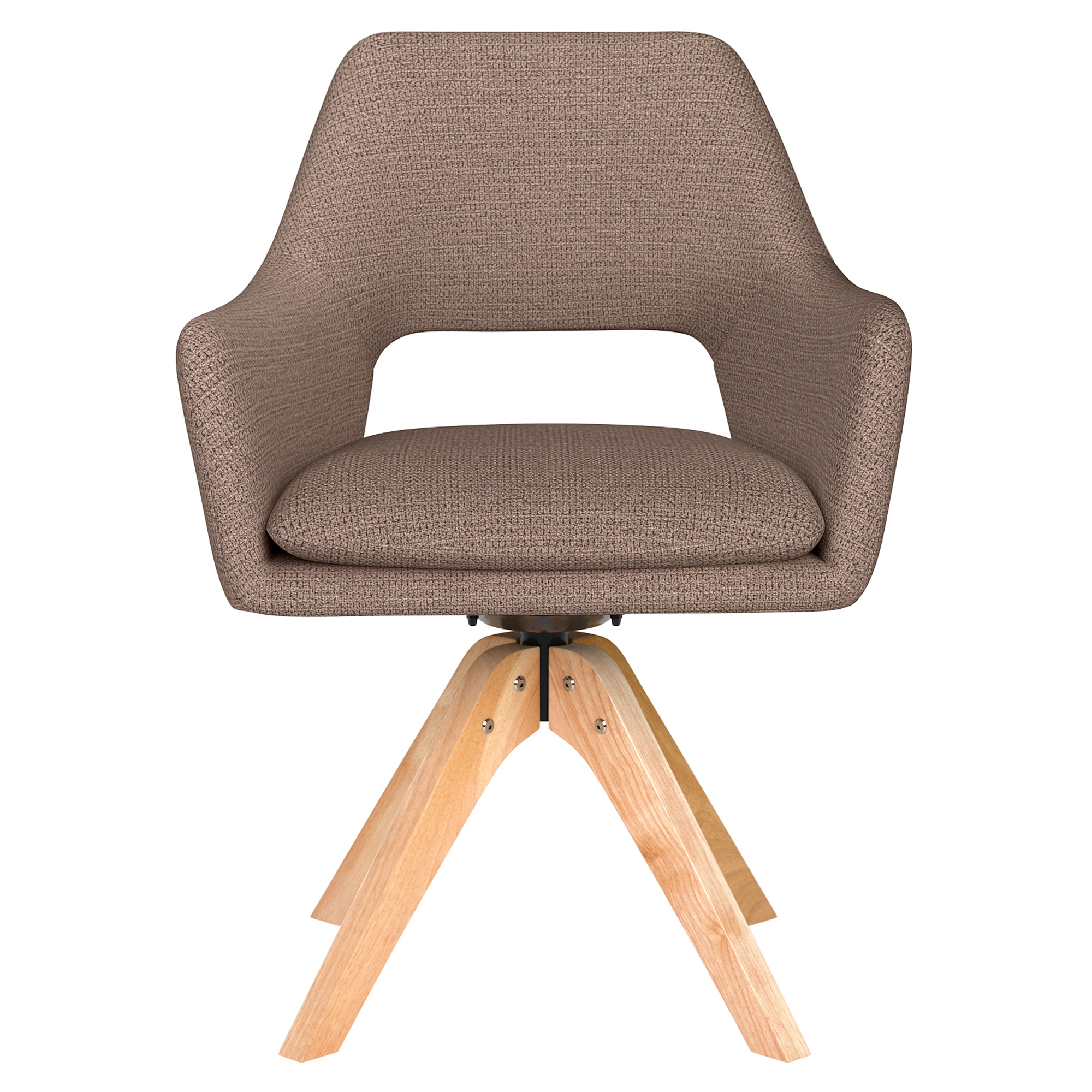 Stol med Armstöd & Träben Tiven Taupe