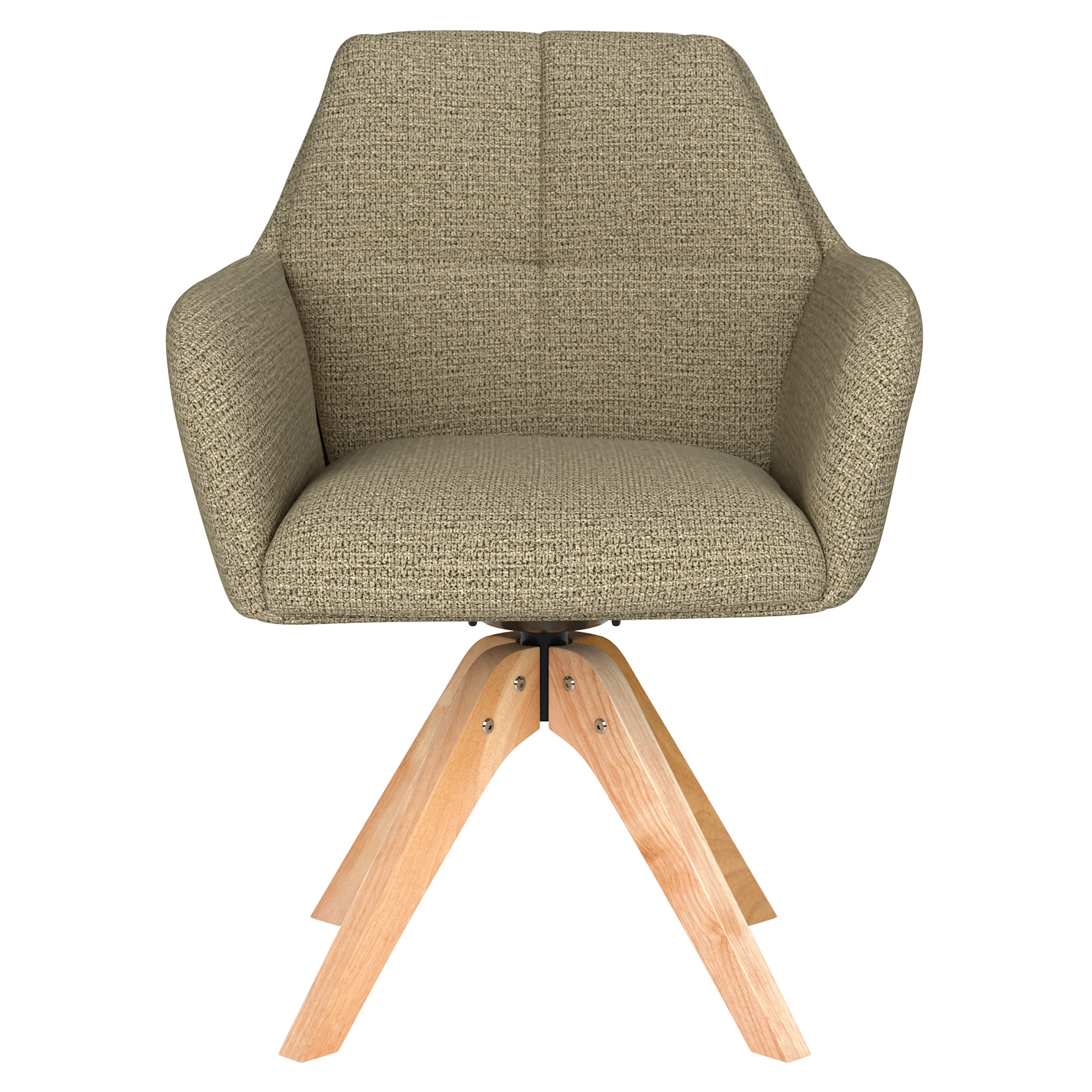 Stol med Armstöd & Träben Iven Grön