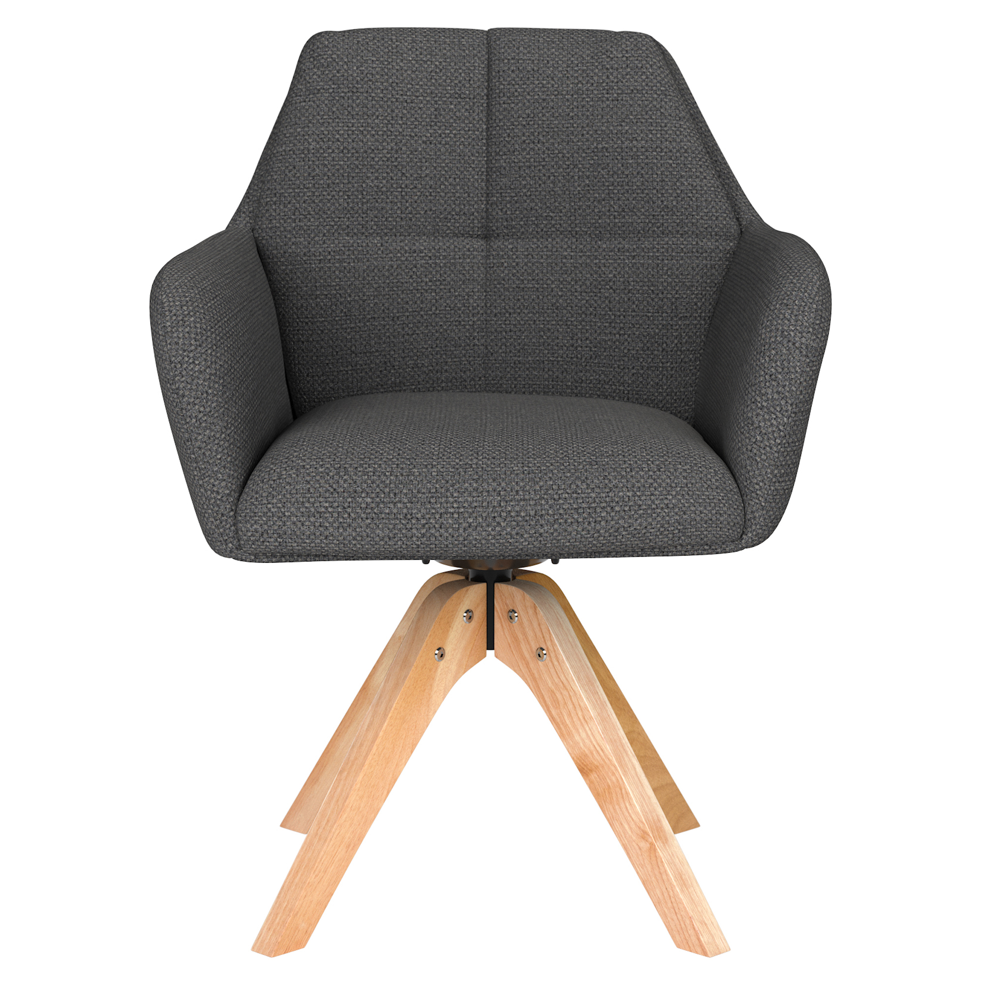 Stol med Armstöd & Träben Iven Grå