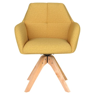 Stol med Armstöd & Träben <strong>Iven</strong>  Ockra