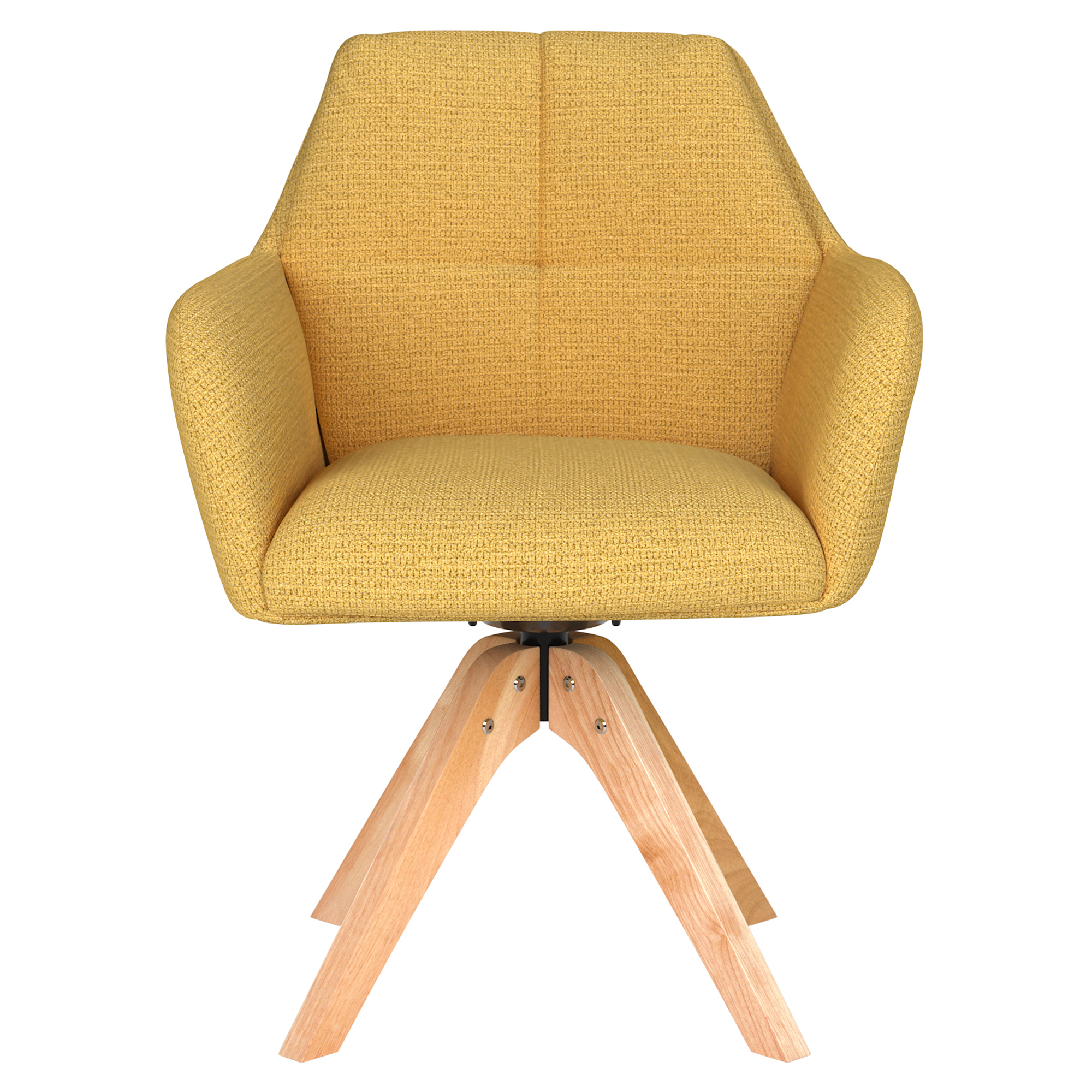 Stol med Armstöd & Träben Iven Ockra