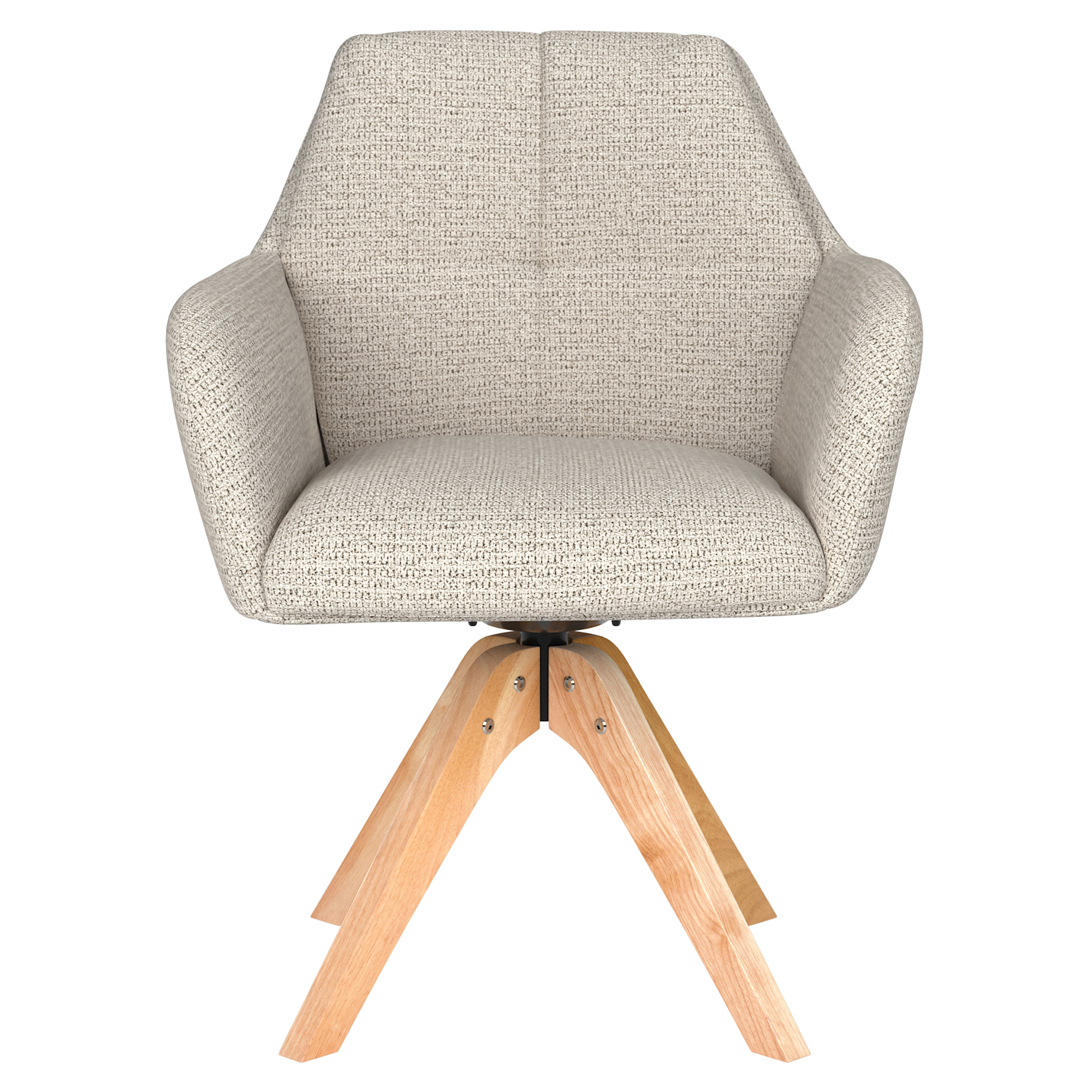 Stol med Armstöd & Träben Iven Vit