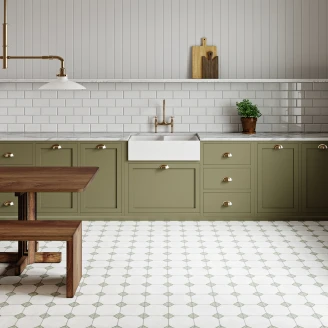 Klinker <strong>Bristol</strong> Vit-Grön Matt 33x33 cm