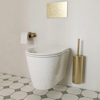 Toalettborste Väggmonterad <strong>Temisto</strong>  Guld Matt