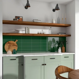 Kakel <strong>Sekel</strong>  Mörkgrön Blank 10x30 cm