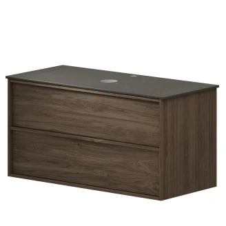 Tvättställsskåp Ekskär Valnöt 100 cm med Cosentino Bänkskiva Silestone Brun Polerad