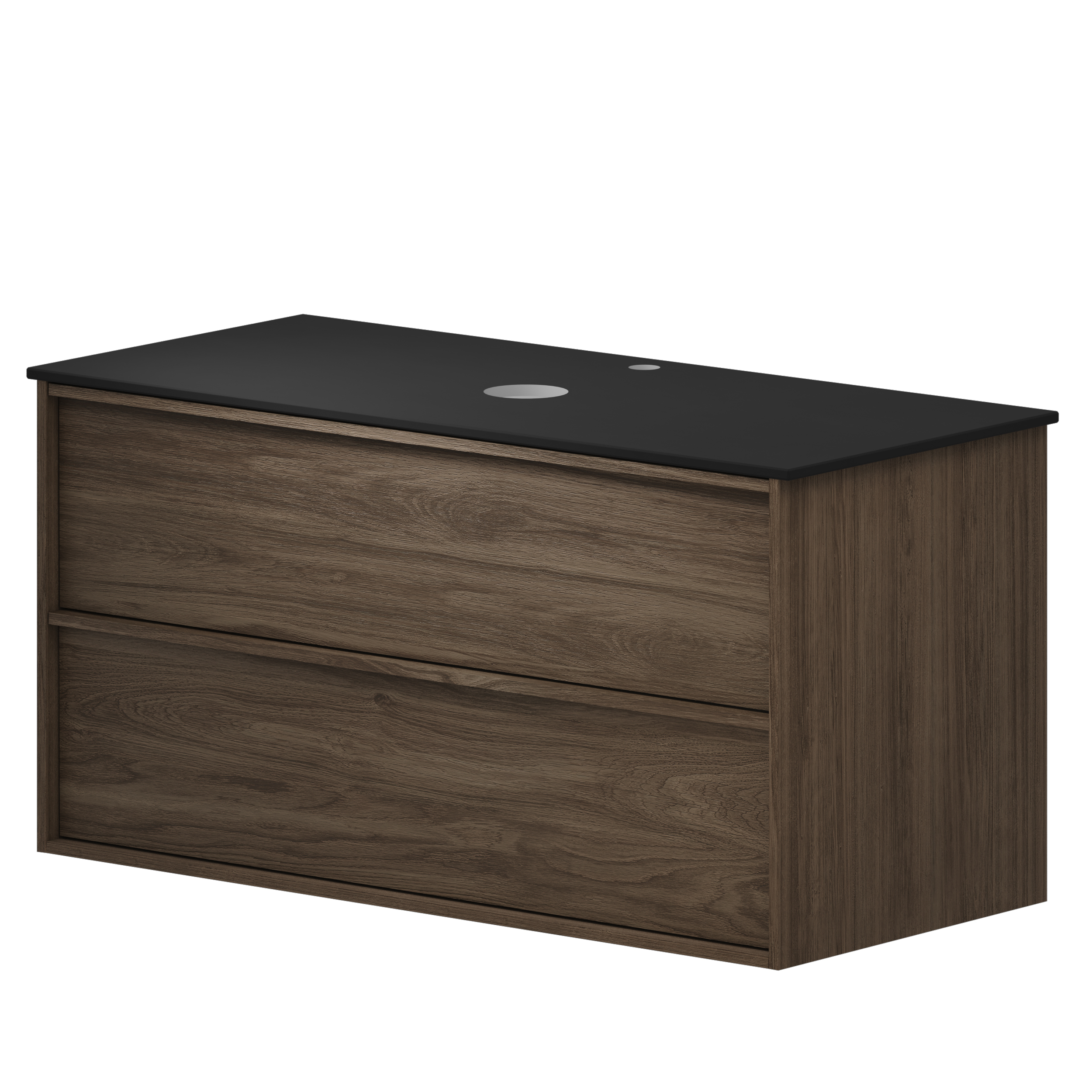 Tvättställsskåp Ekskär Valnöt 100 cm med Cosentino Bänkskiva Dekton Svart Matt