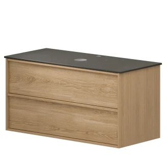 Tvättställsskåp Ekskär Ek 100 cm med Cosentino Bänkskiva Silestone Brun Polerad