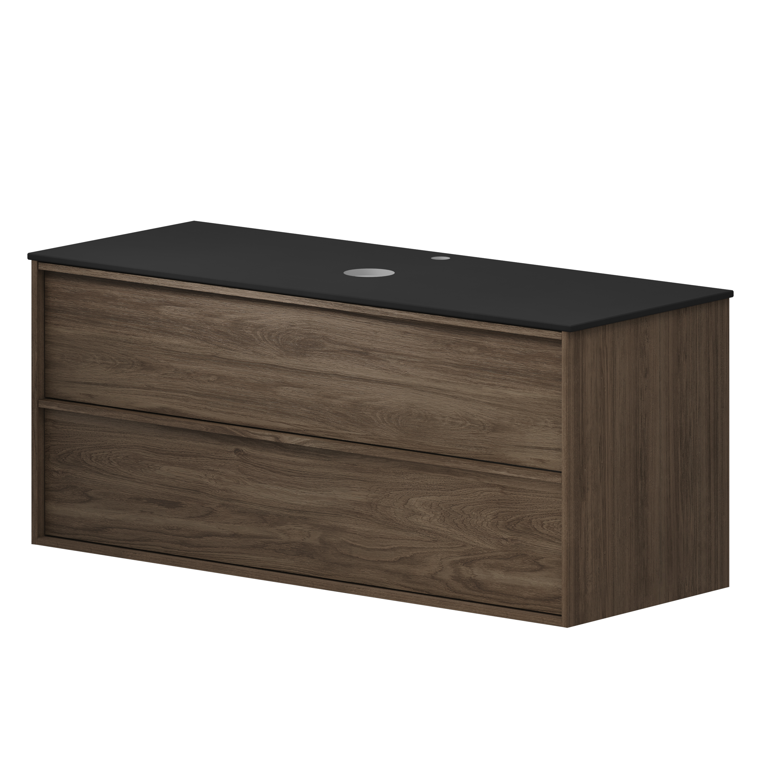 Tvättställsskåp Ekskär Valnöt 120 cm med Cosentino Bänkskiva Dekton Svart Matt