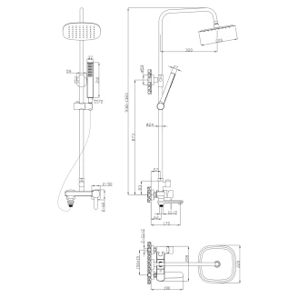 Takduschset <strong>Tresse</strong>  Svart Matt